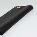 CHANEL Chain Wallet Lamb Skin Black Gold CC Auth bs26777-6