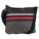 GUCCI Shoulder Bag Nylon Navy Silver 270410 Auth bs26783-1