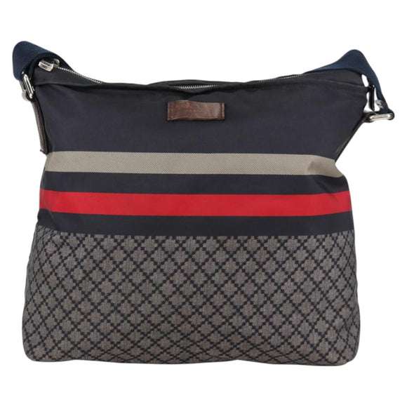 GUCCI Shoulder Bag Nylon Navy Silver 270410 Auth bs26783