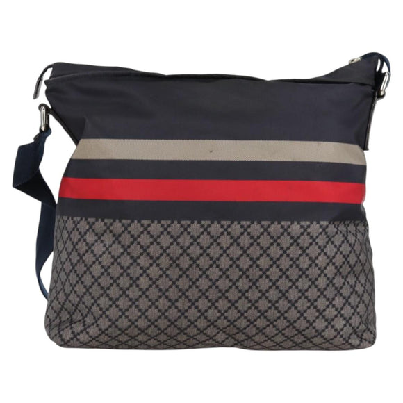 GUCCI Shoulder Bag Nylon Navy Silver 270410 Auth bs26783