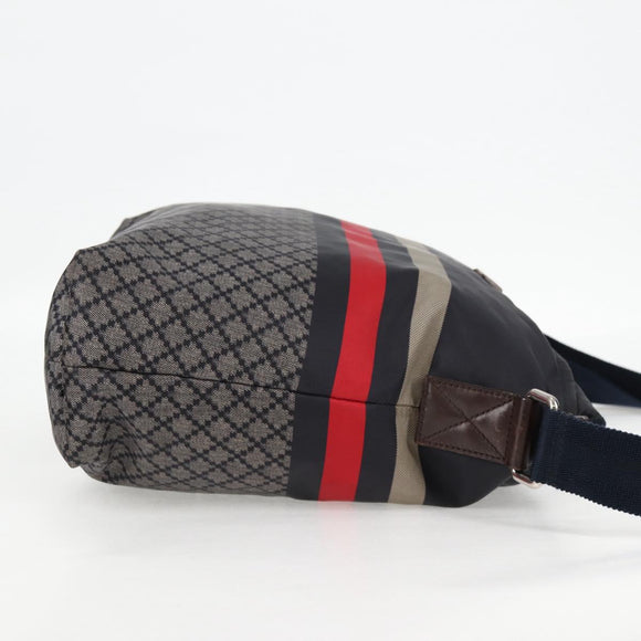 GUCCI Shoulder Bag Nylon Navy Silver 270410 Auth bs26783
