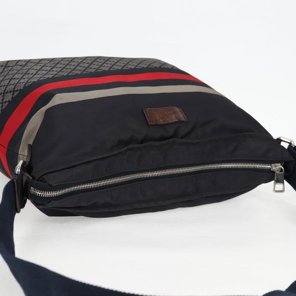 GUCCI Shoulder Bag Nylon Navy Silver 270410 Auth bs26783