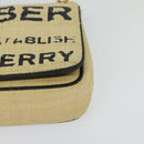 BURBERRY Horse Ferry Chain Shoulder Bag Raffia Beige Gold Auth bs26785-14