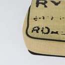 BURBERRY Horse Ferry Chain Shoulder Bag Raffia Beige Gold Auth bs26785-15