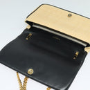 BURBERRY Horse Ferry Chain Shoulder Bag Raffia Beige Gold Auth bs26785-10