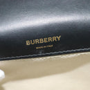 BURBERRY Horse Ferry Chain Shoulder Bag Raffia Beige Gold Auth bs26785-18