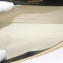 BURBERRY Horse Ferry Chain Shoulder Bag Raffia Beige Gold Auth bs26785-11