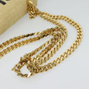 BURBERRY Horse Ferry Chain Shoulder Bag Raffia Beige Gold Auth bs26785-7