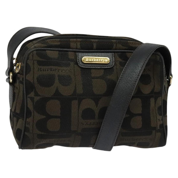 Burberrys Nova Check Shoulder Bag Canvas Brown Gold Auth bs26786