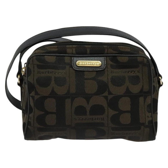 Burberrys Nova Check Shoulder Bag Canvas Brown Gold Auth bs26786