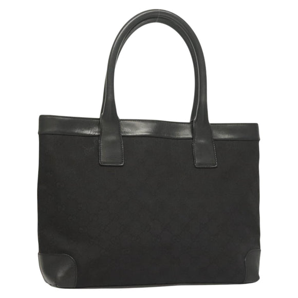 GUCCI GG Canvas Hand Bag Black Gold 002 1119 Auth bs26789