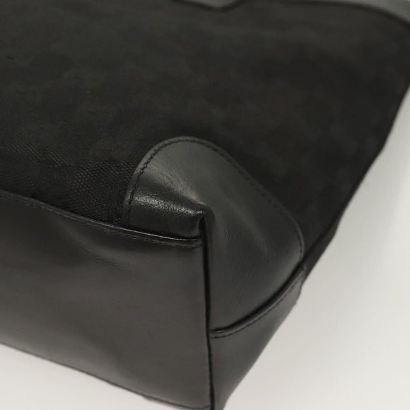 GUCCI GG Canvas Hand Bag Black Gold 002 1119 Auth bs26789