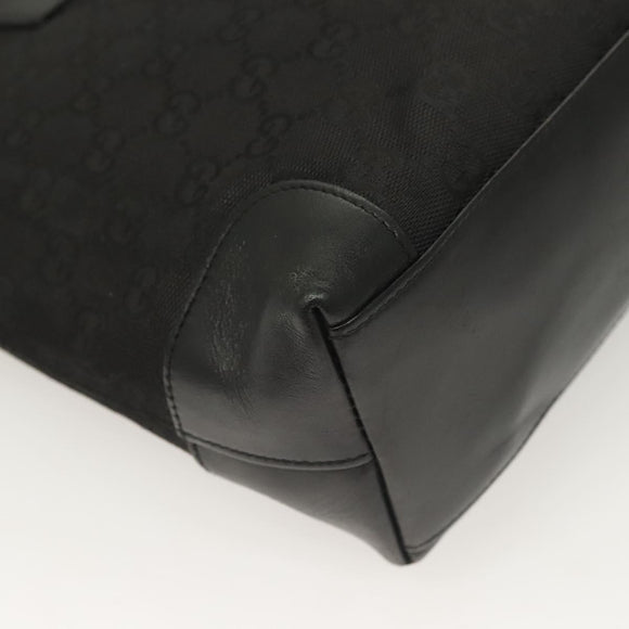 GUCCI GG Canvas Hand Bag Black Gold 002 1119 Auth bs26789