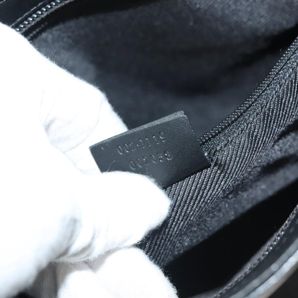 GUCCI GG Canvas Hand Bag Black Gold 002 1119 Auth bs26789