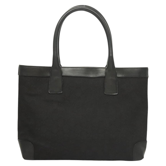 GUCCI GG Canvas Hand Bag Black Gold 002 1119 Auth bs26789