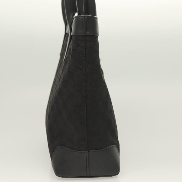 GUCCI GG Canvas Hand Bag Black Gold 002 1119 Auth bs26789