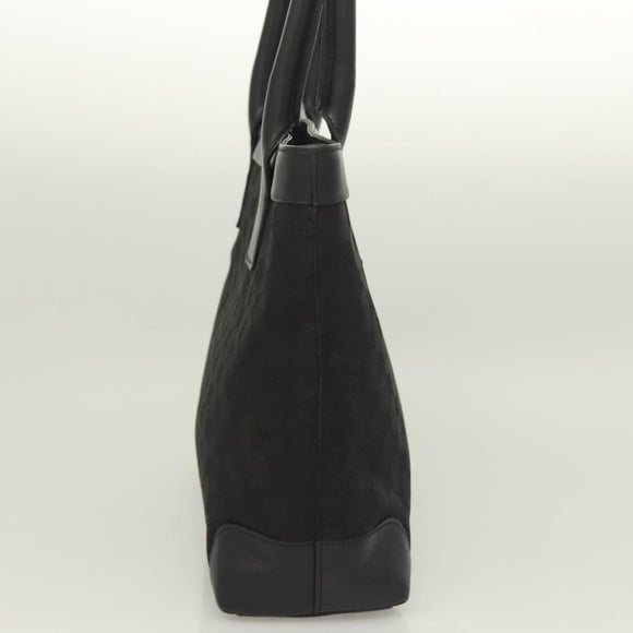 GUCCI GG Canvas Hand Bag Black Gold 002 1119 Auth bs26789