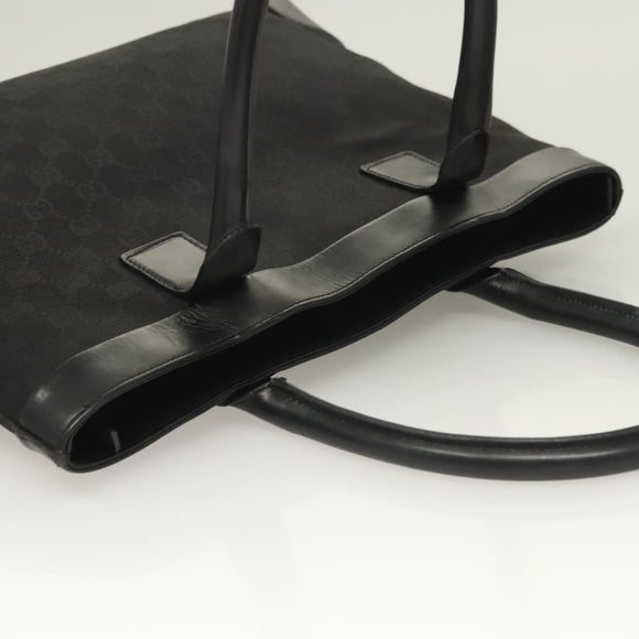 GUCCI GG Canvas Hand Bag Black Gold 002 1119 Auth bs26789