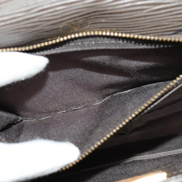 VALENTINO Shoulder Bag Leather Brown Gold Auth bs26800