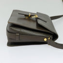 VALENTINO Shoulder Bag Leather Brown Gold Auth bs26800-4