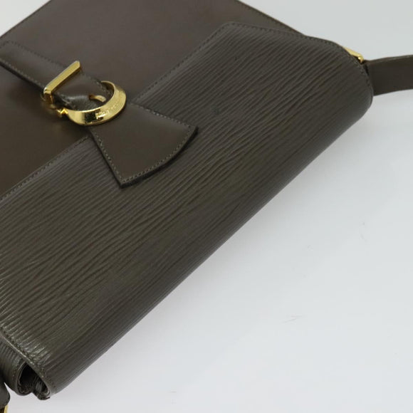 VALENTINO Shoulder Bag Leather Brown Gold Auth bs26800