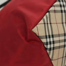 BURBERRY Nova Check Blue Label Tote Bag Nylon Red Auth bs26810-9