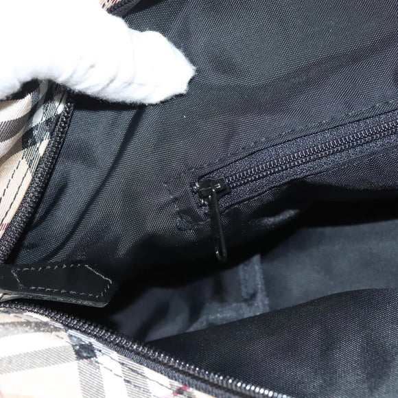 BURBERRY Nova Check Blue Label Tote Bag Nylon Red Auth bs26810