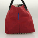 BURBERRY Nova Check Blue Label Tote Bag Nylon Red Auth bs26810-4