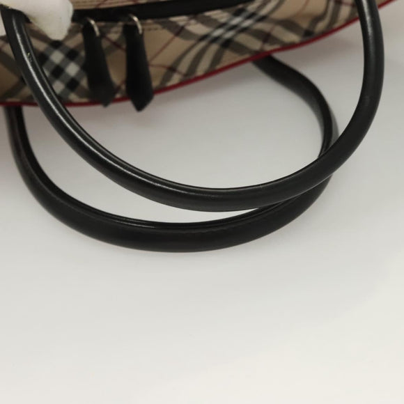 BURBERRY Nova Check Blue Label Tote Bag Nylon Red Auth bs26810