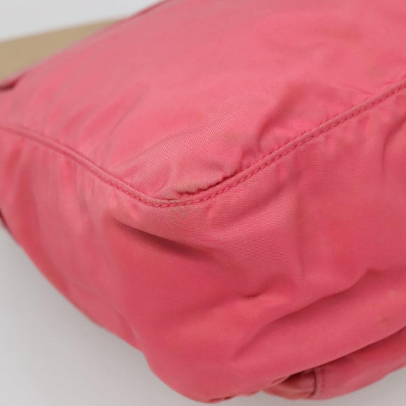 PRADA Shoulder Bag Nylon Pink Silver Auth bs26811