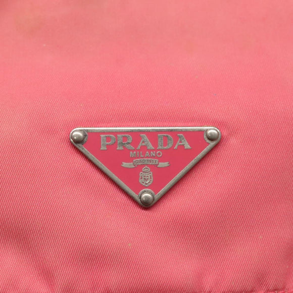 PRADA Shoulder Bag Nylon Pink Silver Auth bs26811