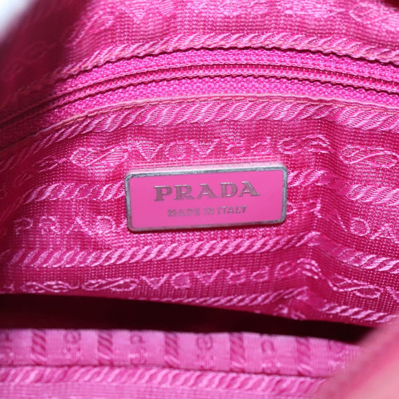 PRADA Shoulder Bag Nylon Pink Silver Auth bs26811