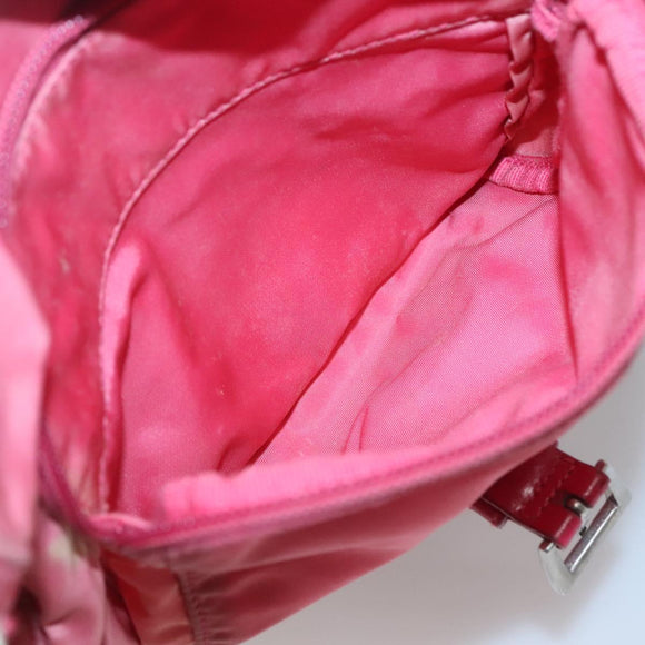 PRADA Shoulder Bag Nylon Pink Silver Auth bs26811