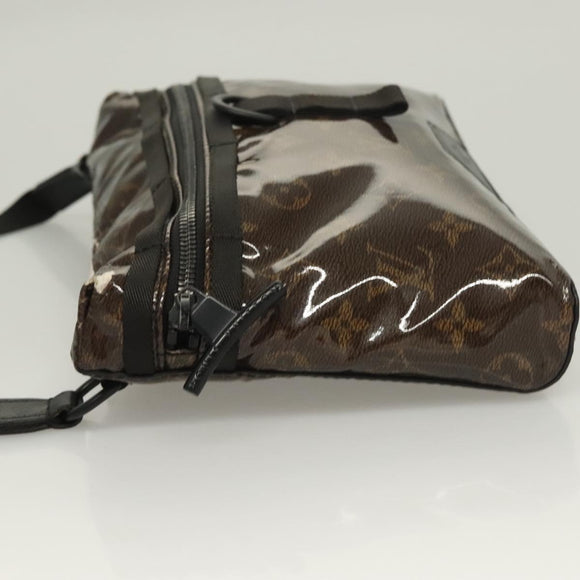 LOUIS VUITTON Monogram Glaze Messenger PM Bag Brown Black M43895 LV Auth bs26815
