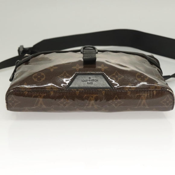 LOUIS VUITTON Monogram Glaze Messenger PM Bag Brown Black M43895 LV Auth bs26815