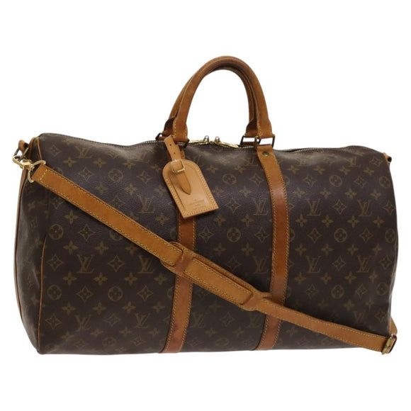 LOUIS VUITTON Monogram Keepall Bandouliere 50 Boston Bag M41416 LV Auth bs26829