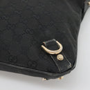 GUCCI GG Canvas Abbey Shoulder Bag Black Gold 131326 Auth bs26839-9