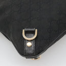 GUCCI GG Canvas Abbey Shoulder Bag Black Gold 131326 Auth bs26839-14