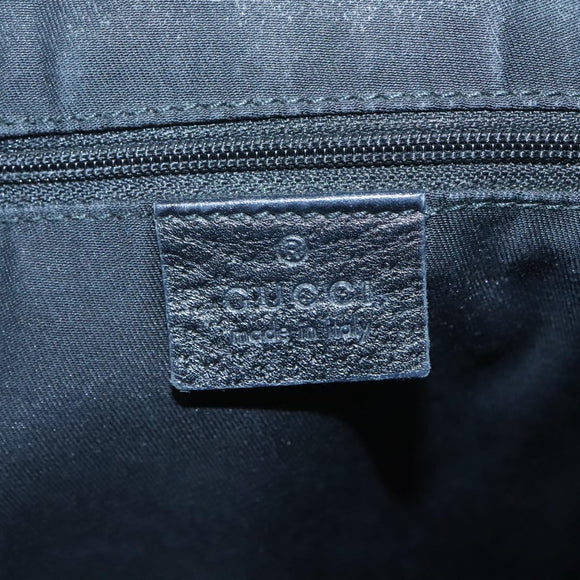 GUCCI GG Canvas Abbey Shoulder Bag Black Gold 131326 Auth bs26839