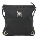 GUCCI GG Canvas Abbey Shoulder Bag Black Gold 131326 Auth bs26839-13