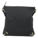 GUCCI GG Canvas Abbey Shoulder Bag Black Gold 131326 Auth bs26839-2