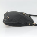 GUCCI GG Canvas Abbey Shoulder Bag Black Gold 131326 Auth bs26839-3
