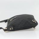 GUCCI GG Canvas Abbey Shoulder Bag Black Gold 131326 Auth bs26839-4