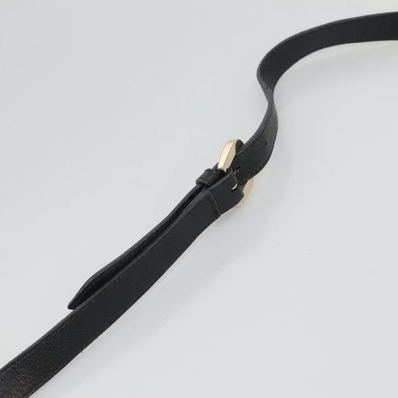 GUCCI GG Canvas Abbey Shoulder Bag Black Gold 131326 Auth bs26839