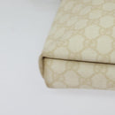 GUCCI GG Supreme Shoulder Bag PVC White Gold 223666 Auth bs26841-10