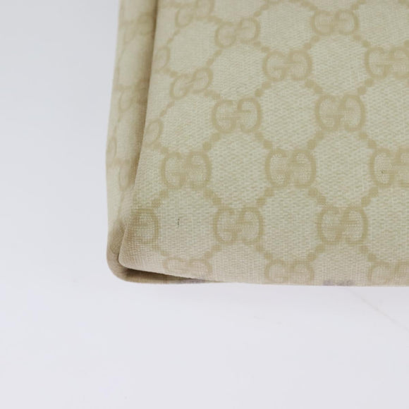 GUCCI GG Supreme Shoulder Bag PVC White Gold 223666 Auth bs26841