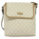 GUCCI GG Supreme Shoulder Bag PVC White Gold 223666 Auth bs26841-13