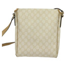 GUCCI GG Supreme Shoulder Bag PVC White Gold 223666 Auth bs26841-2