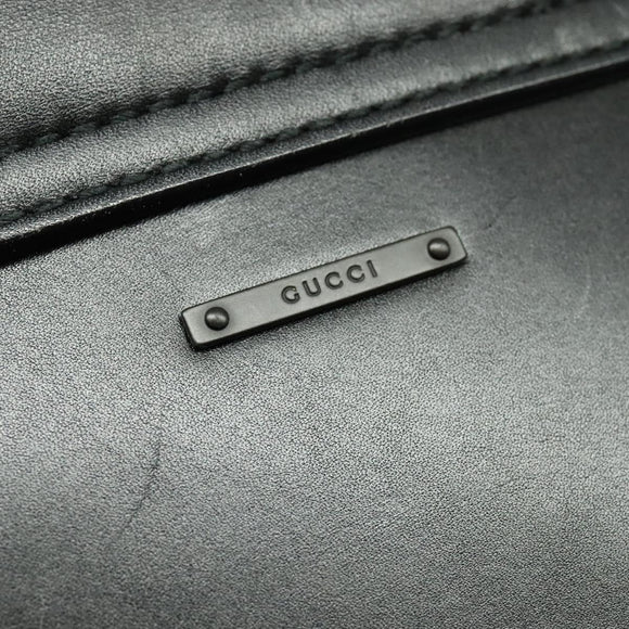 GUCCI Shoulder Bag Leather Black Silver 105375 Auth bs26842