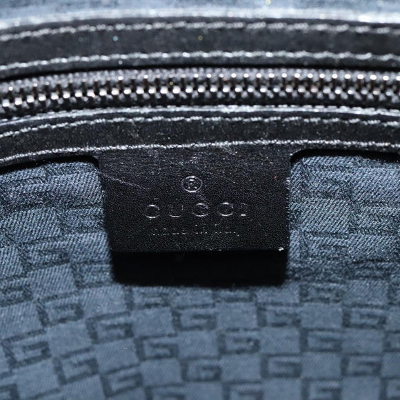 GUCCI Shoulder Bag Leather Black Silver 105375 Auth bs26842